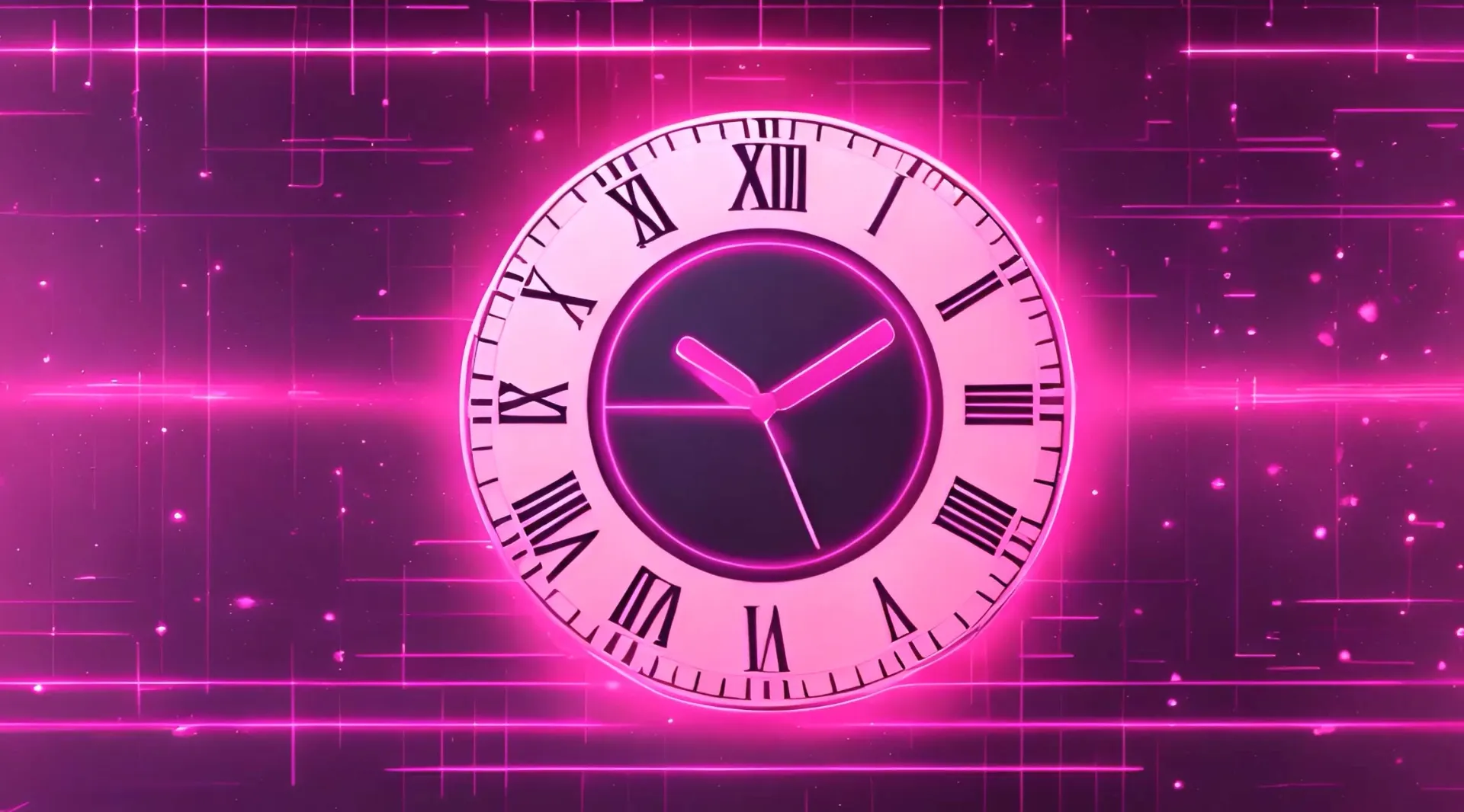 Cyber Chronometer Neon Time Warp Scene
